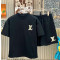 LV 루이비통 남성 반팔티 셋트 블랙 3150016