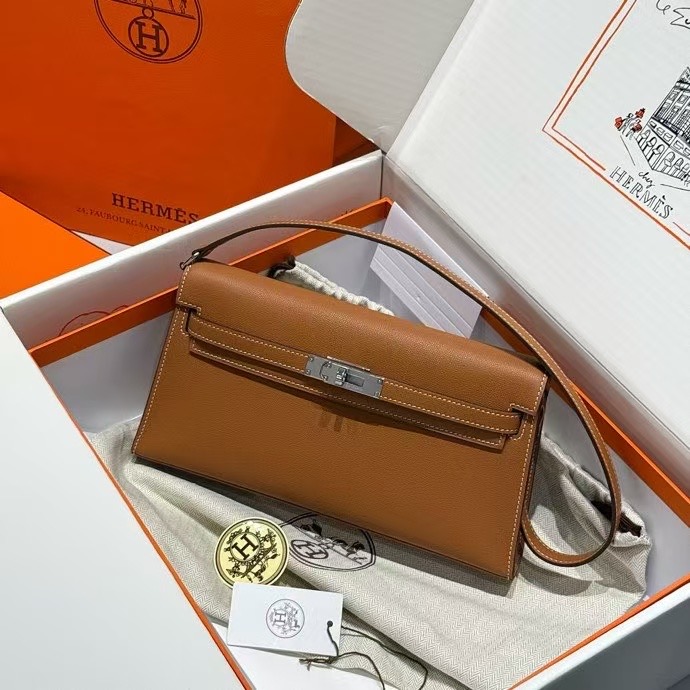 HERMES 에르메스 kelly elan28 오렌지 은장